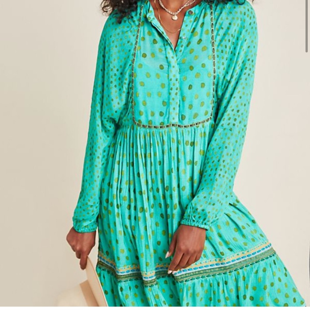 Anthropologie Bl^nk Coterie Embroidered Tunic. Sz: Small